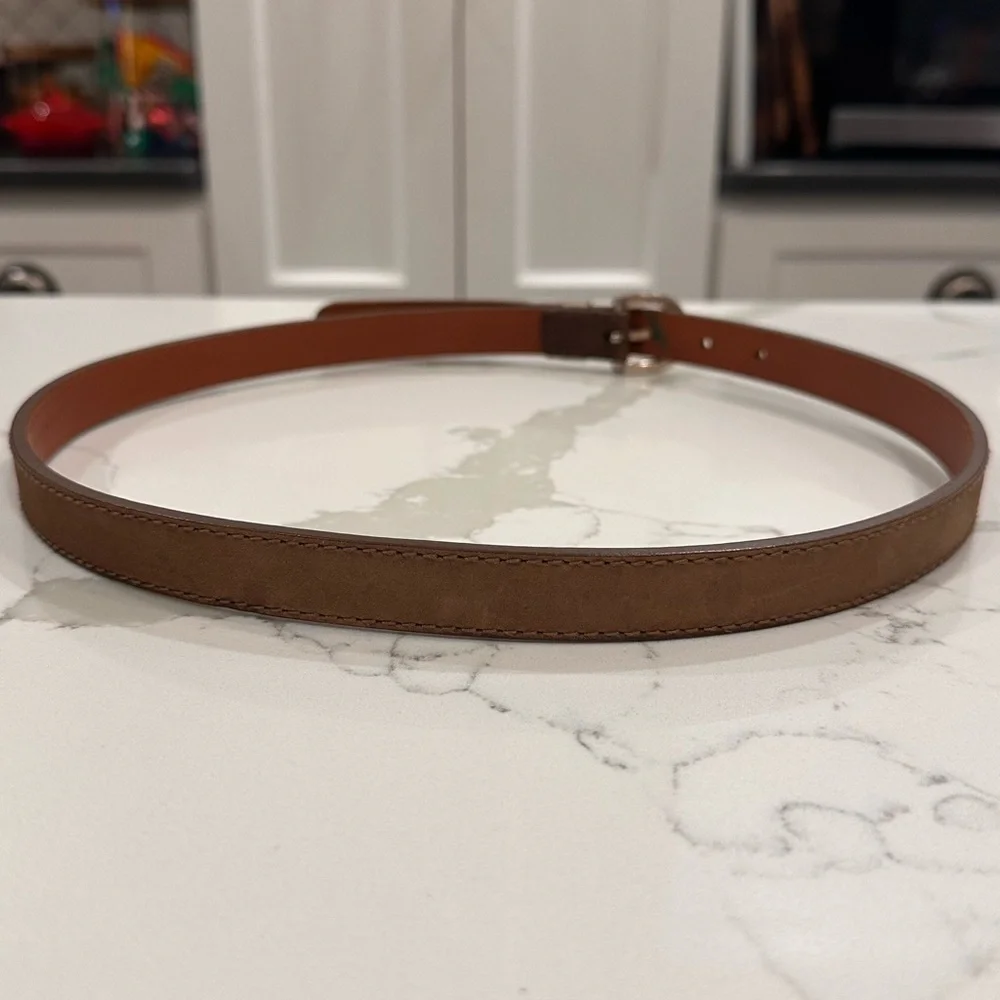 Vintage Lauren Ralph Lauren Brown Leather Belt Womens L Silver Buckle Logo